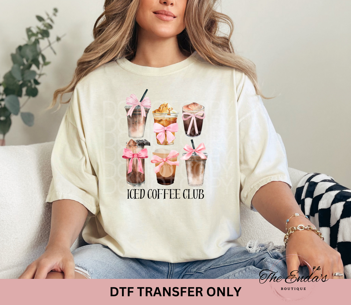 Coquette Iced Coffee Club DTF Transfer