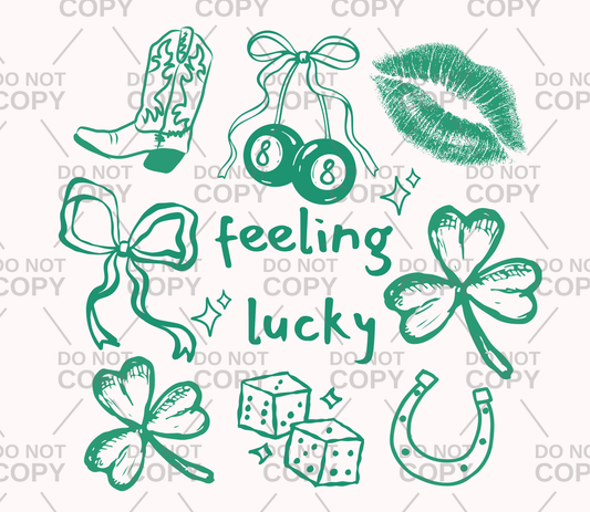 Feeling Lucky Doodle DTF Transfer