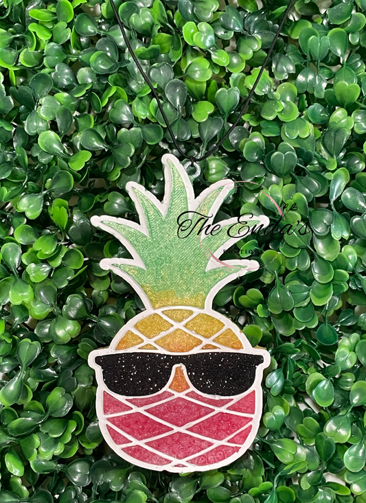 Pineapple w/ Sunglasses Air Freshener (Freshie)