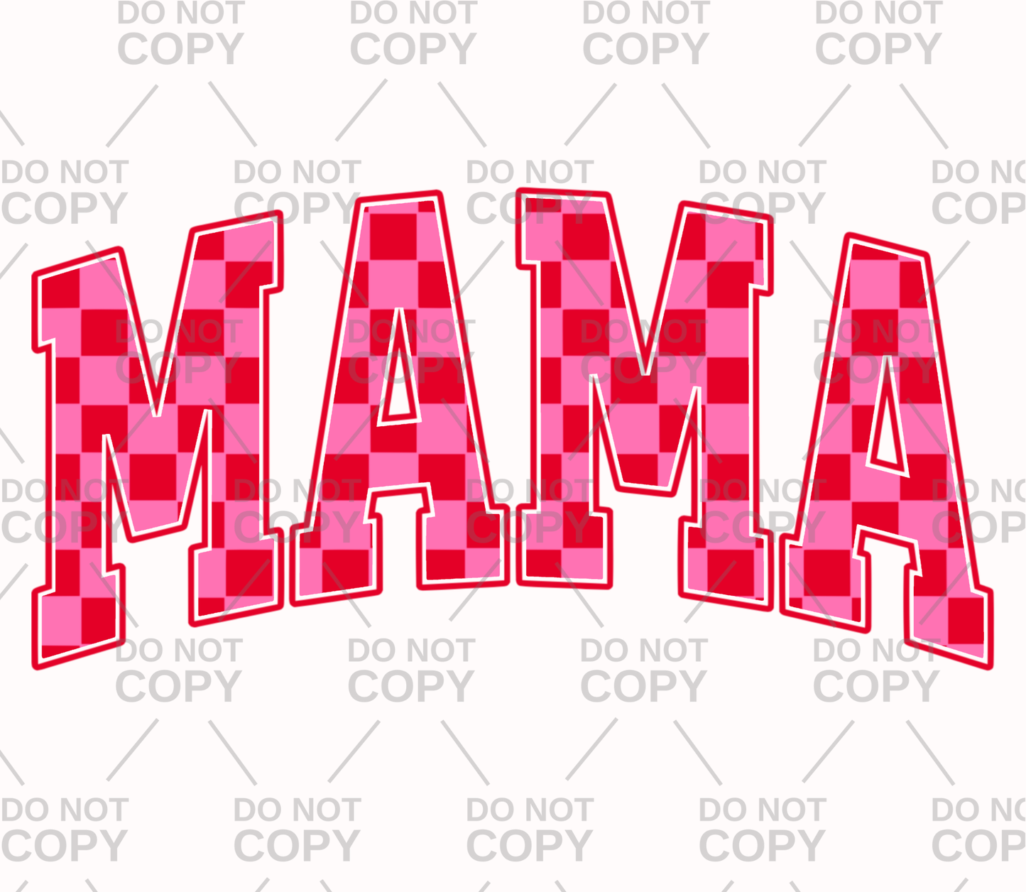 Pink and Red Checkered Mama DTF Transfer