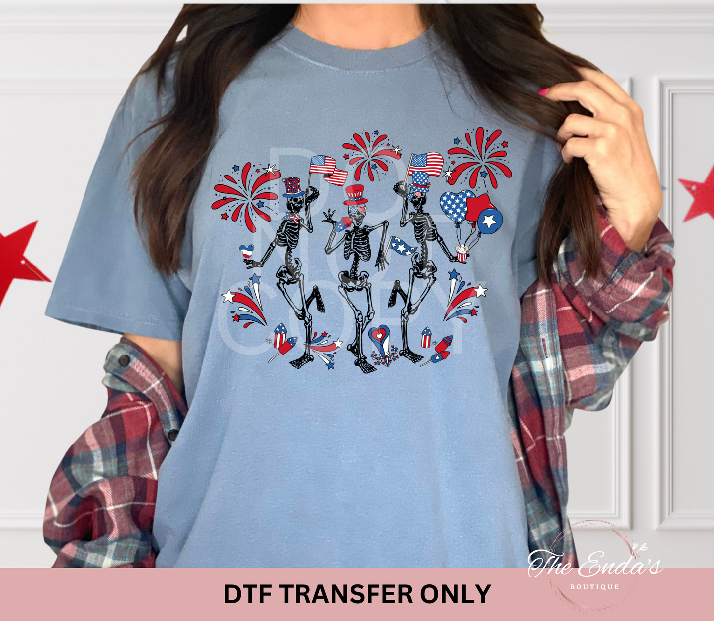 Patriotic Skellie DTF Transfer