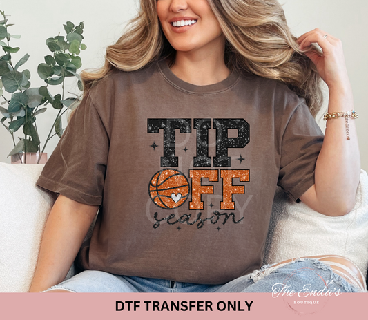 Tip Off Season Faux Sequin DTF Transfer