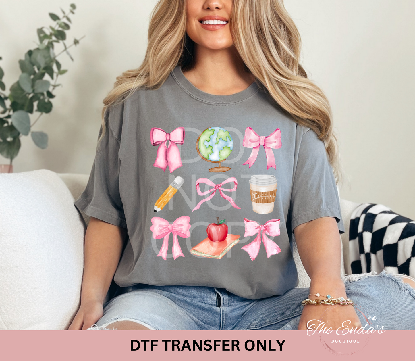 Teacher/School Coquette DTF Transfer