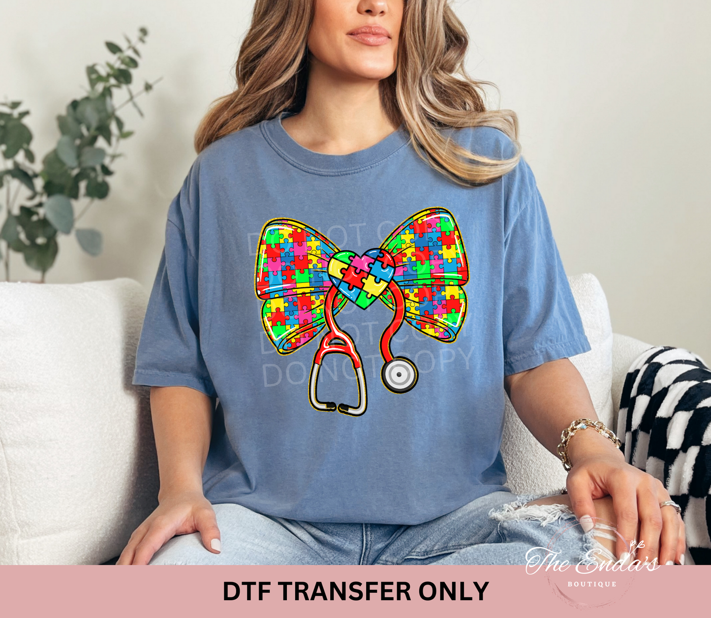 Autism Awareness Stethoscope DTF Transfer