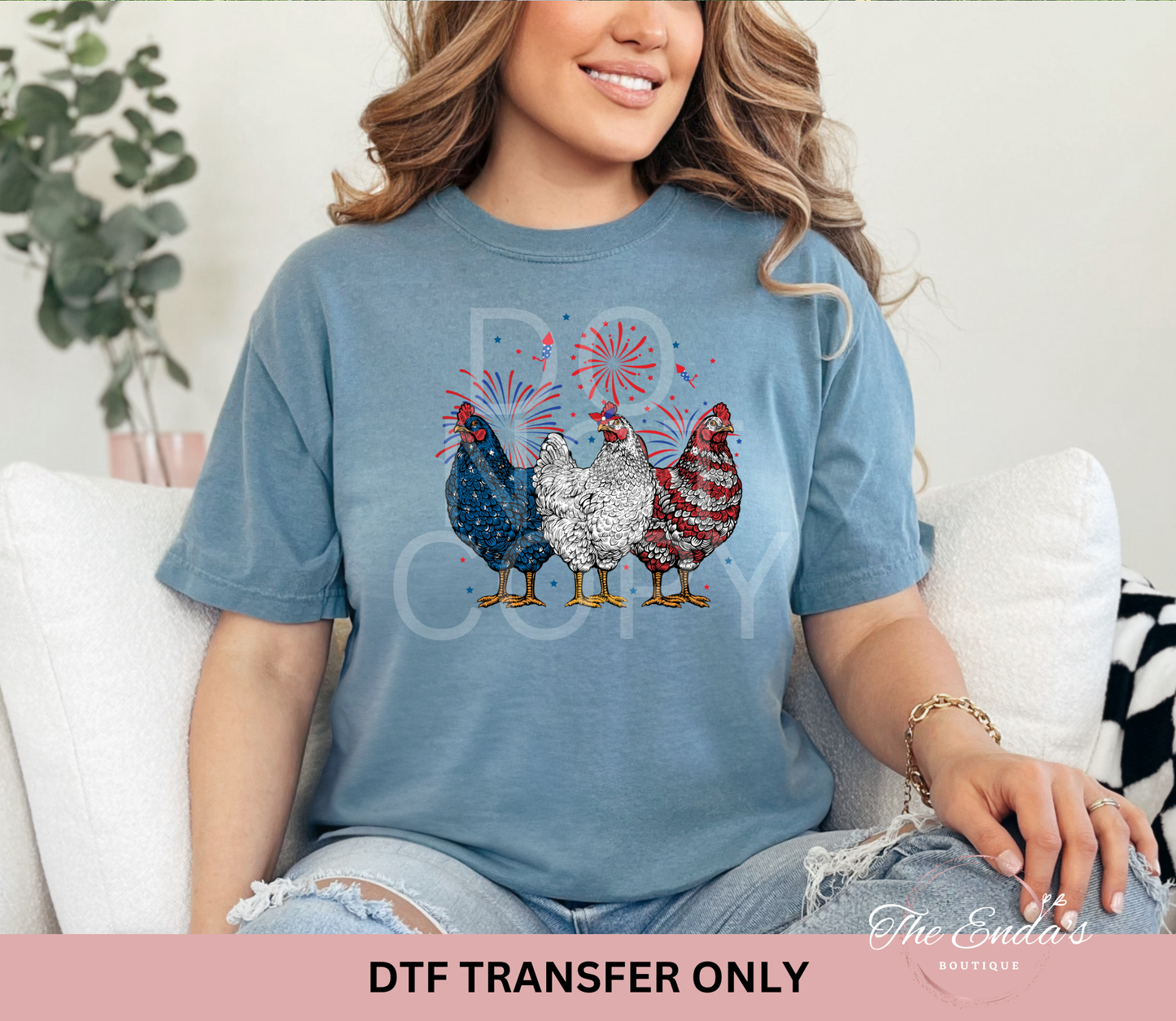 Patriotic Chickens DTF Transfer