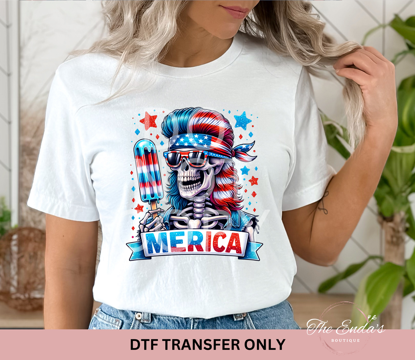 Merica Skull DTF Transfer