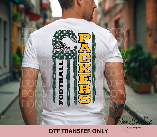 Packers Flag DTF Transfer **AVAILABLE IN FULL COLOR AND BLACK**