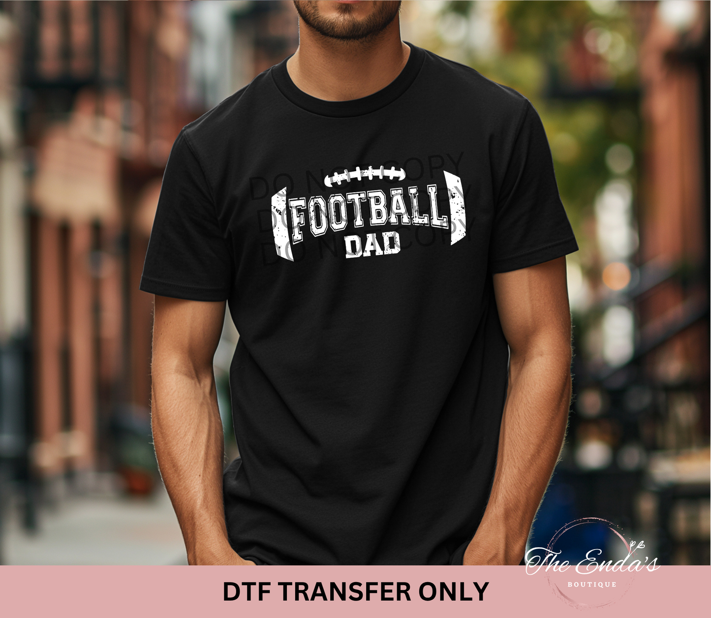 Distressed Football Dad DTF Transfer