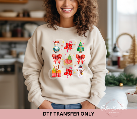 Snowman Santa Coquette DTF Transfer