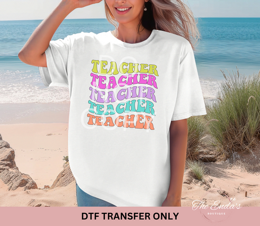 Wavy Teacher DTF Transfer