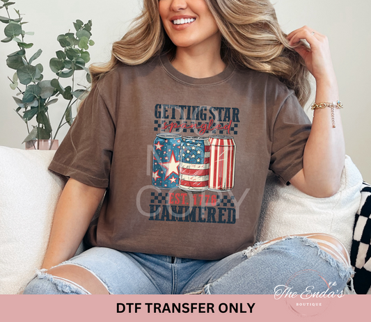 Getting Star Spangled Hammered DTF Transfer