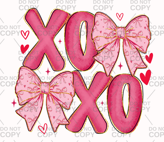 XOXO Valentines Bows DTF Transfer
