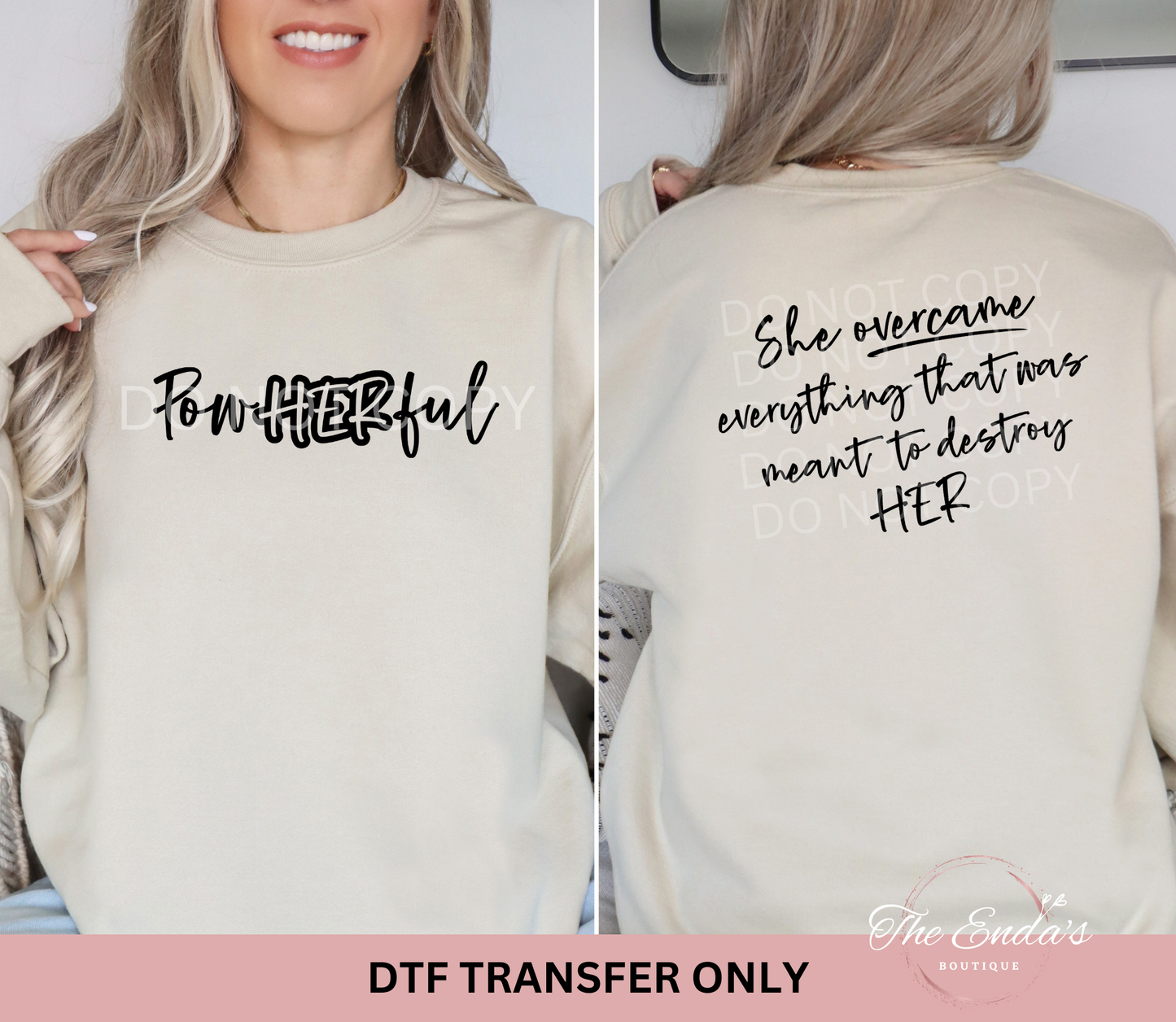 PowHERful (FRONT/BACK SET) DTF Transfer