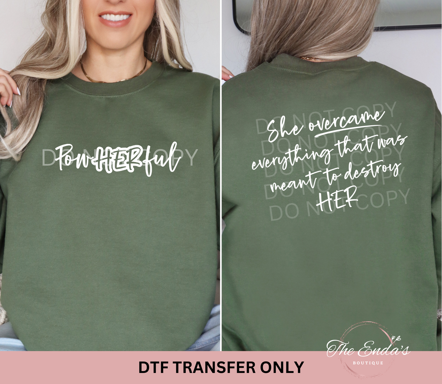 PowHERful (FRONT/BACK SET) DTF Transfer