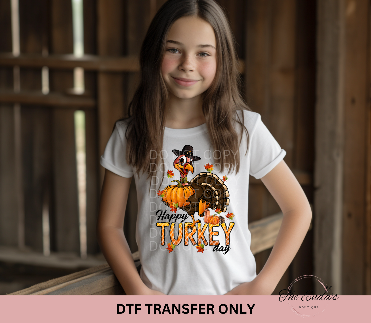 Happy Turkey Day DTF Transfer **AVAILABLE IN MULTIPLE SIZES**