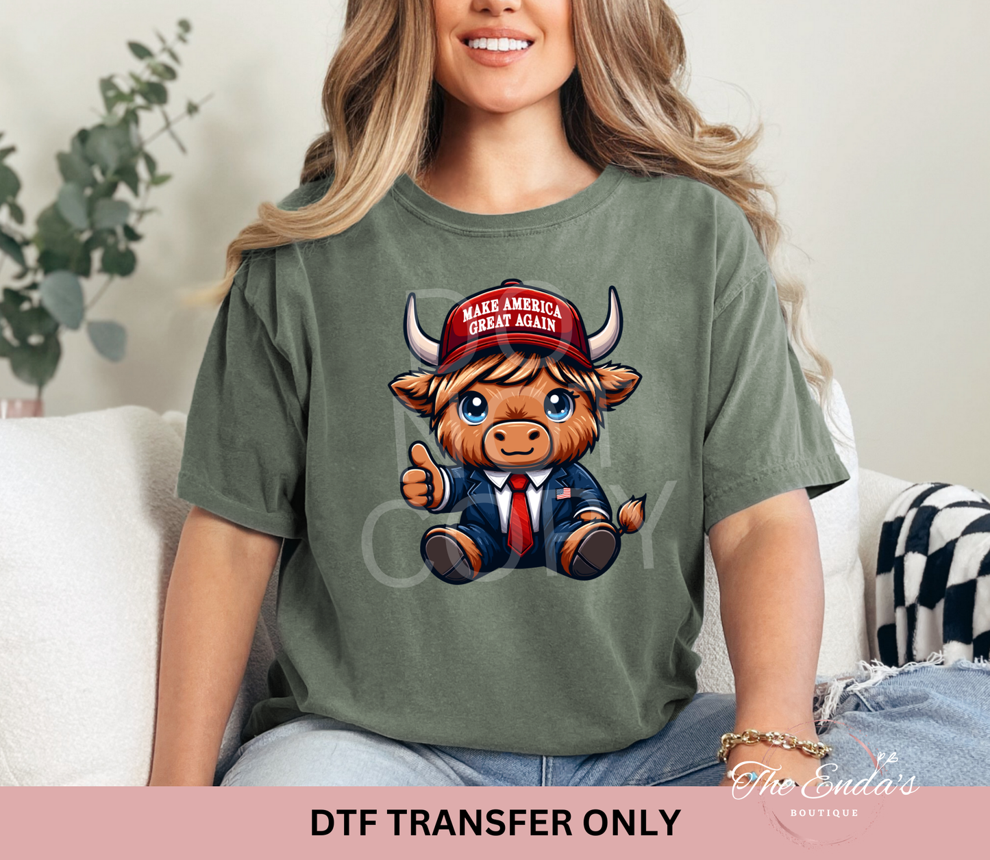 MAGA Highland Cow DTF Transfer