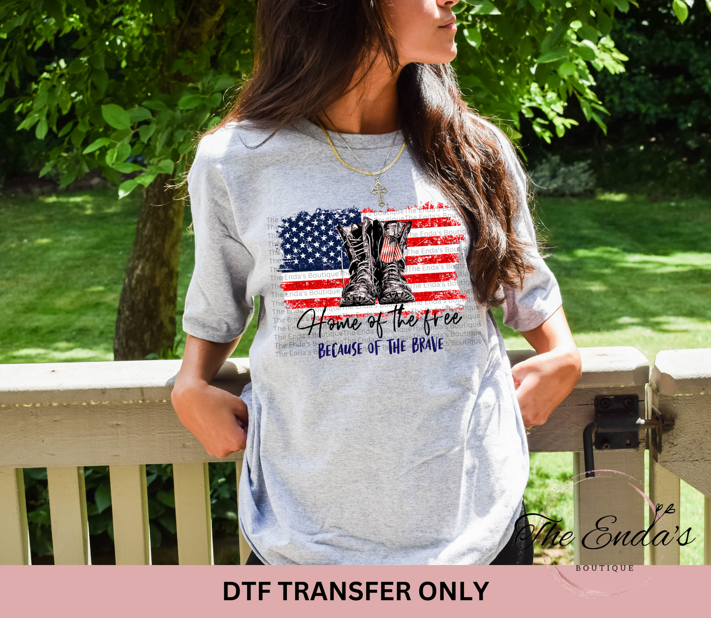 Home Of The Free Because Of The Brave Boots DTF Transfer