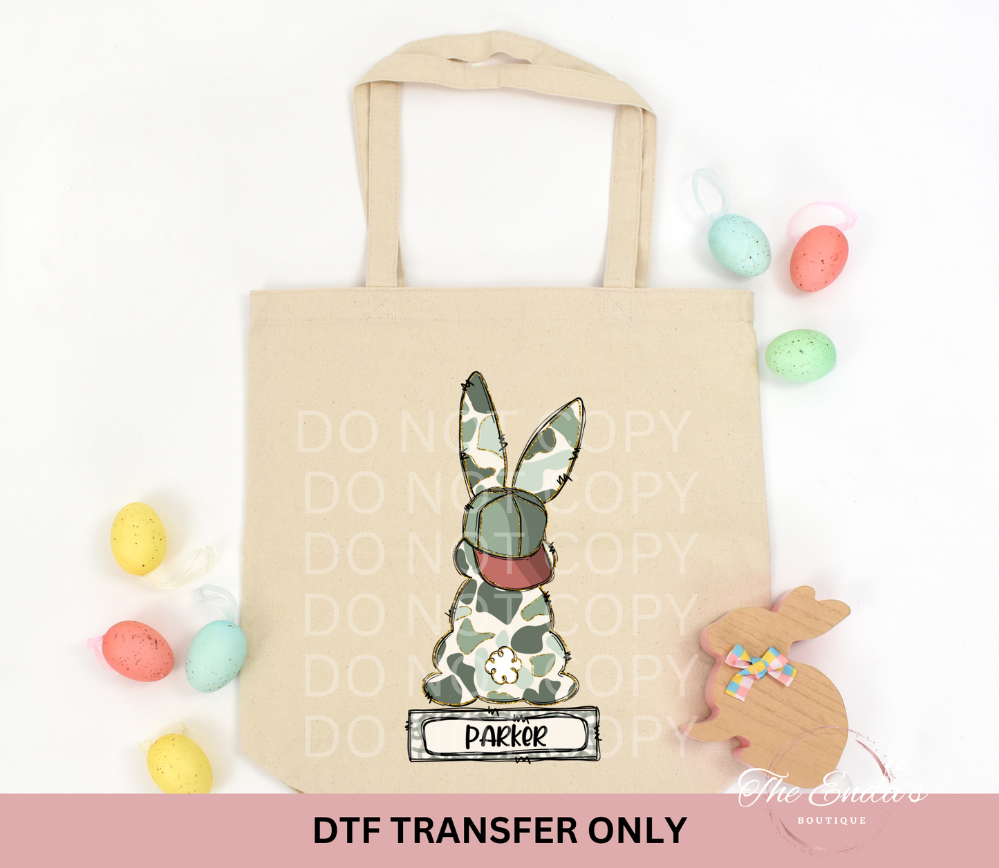 Personalized Camo Bunny DTF Transfer