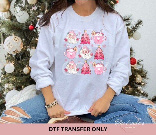 Pink Christmas DTF Transfer