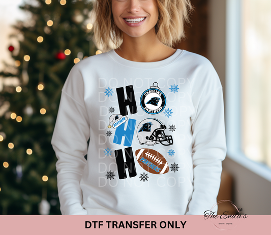 Ho Ho Ho Carolina Panthers DTF Transfer