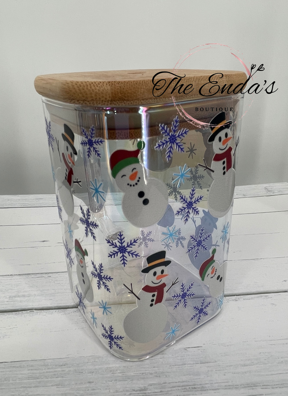 Snowman Square Iridescent Cup