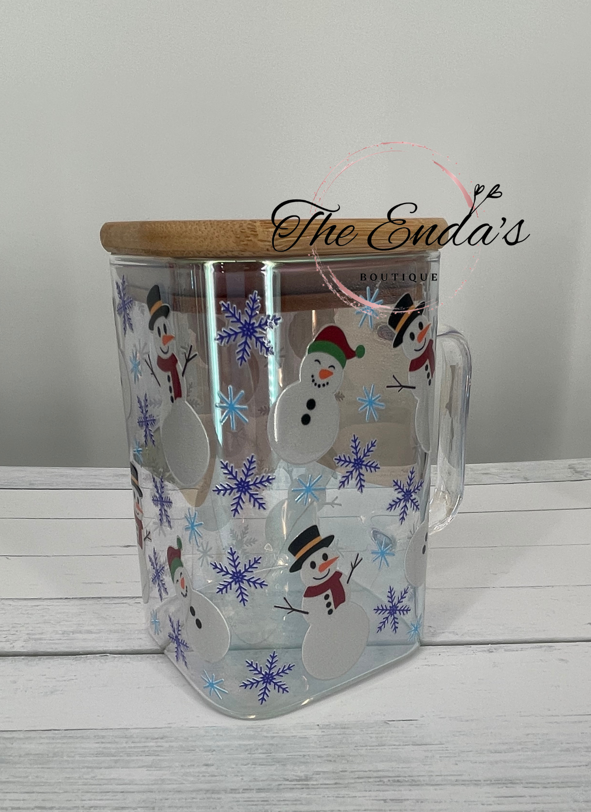 Snowman Square Iridescent Cup