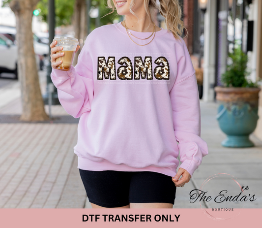 Cow Mama Faux Embroidery DTF Transfer