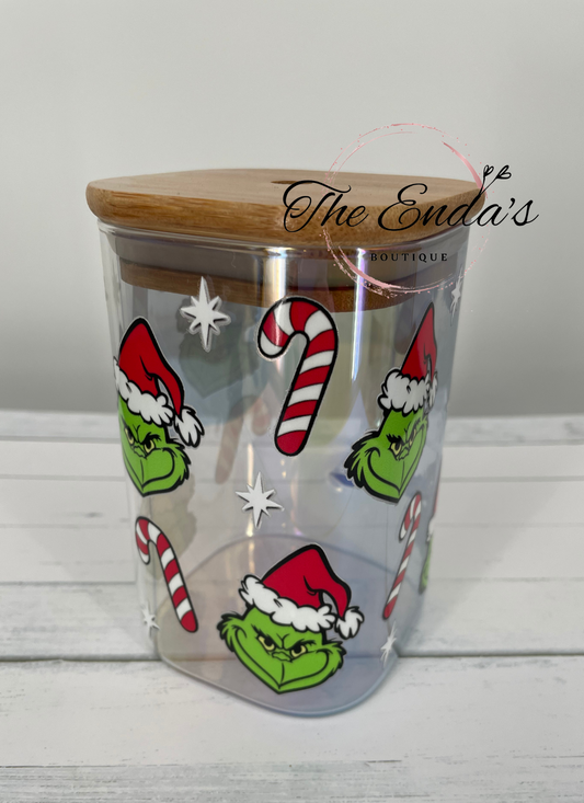 Grinch Candy Cane Square Iridescent Cup