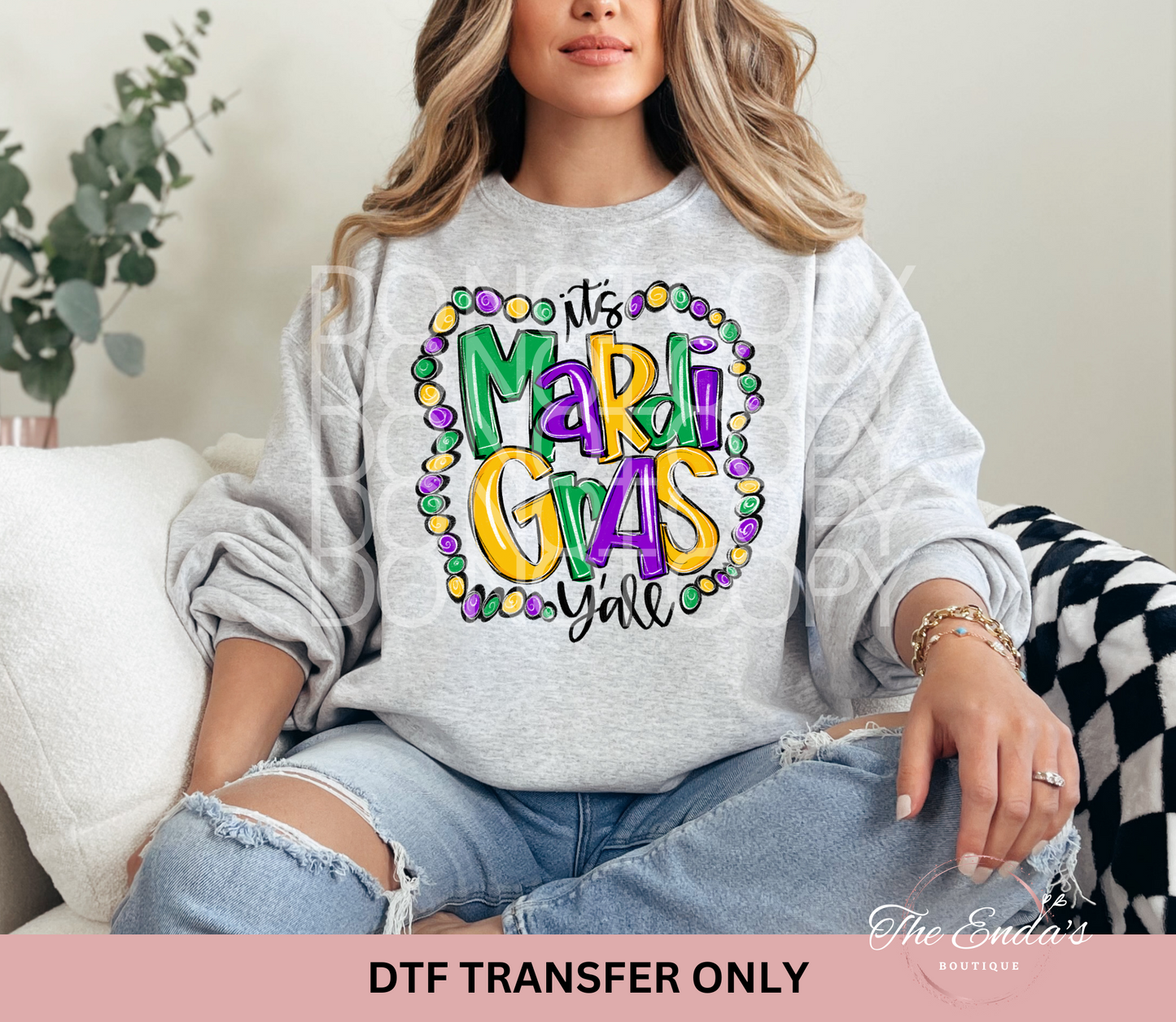 It's Mardi Gras Y'all DTF Transfer