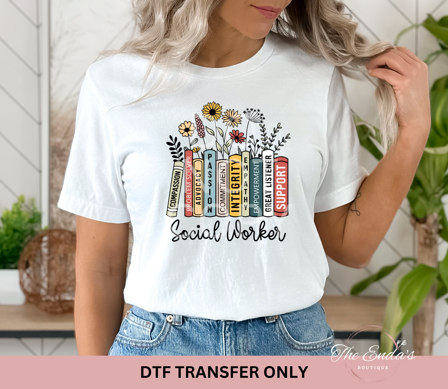 Social Worker Books DTF Transfer