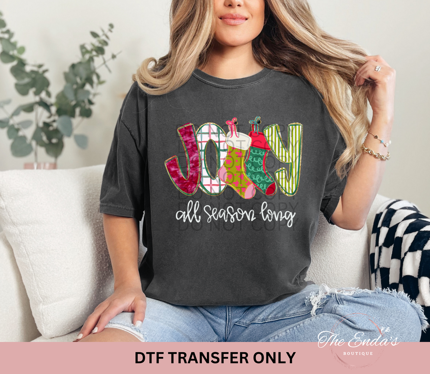 All Season Long Jolly Stocking DTF Transfer