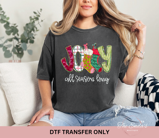 All Season Long Jolly Stocking DTF Transfer