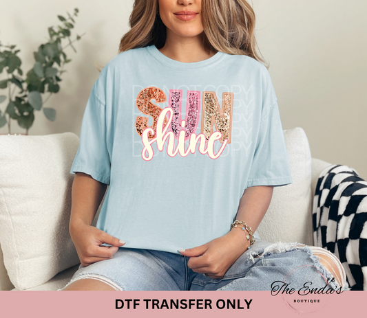 Sunshine Faux Sequin Embroidery DTF Transfer