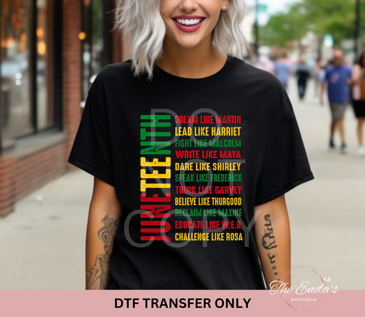 Juneteenth Dream Lead Fight DTF Transfer