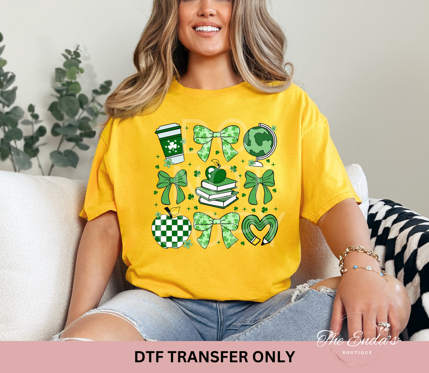 Teacher Shamrock Coquette DTF Transfer