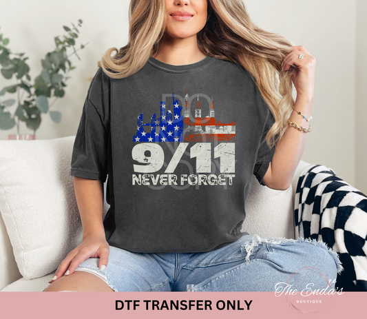 9/11 Never Forget DTF Transfer