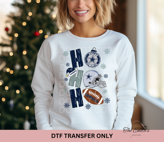 Ho Ho Ho Dallas Cowboys DTF Transfer