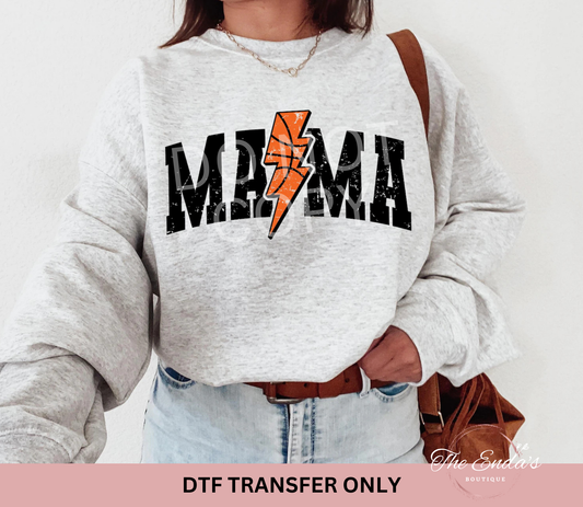 Basketball Mama Varsity Lightning Bolt DTF Transfer