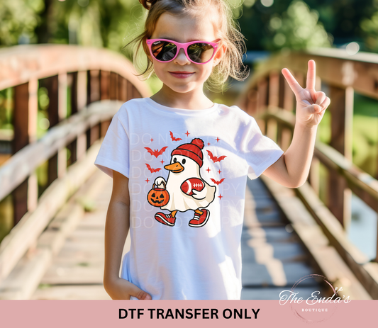 RED Halloween Football Ghost Goose DTF Transfer