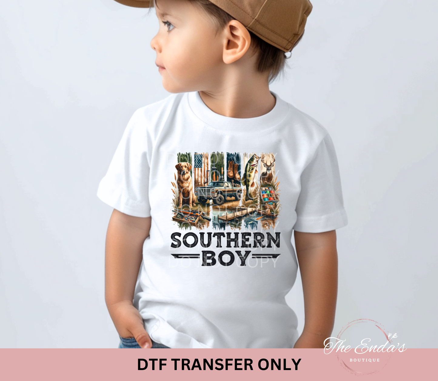 Southern Boy Split Brushstroke Hunting Camo DTF Transfer