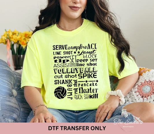 Volleyball Sayings DTF Transfer