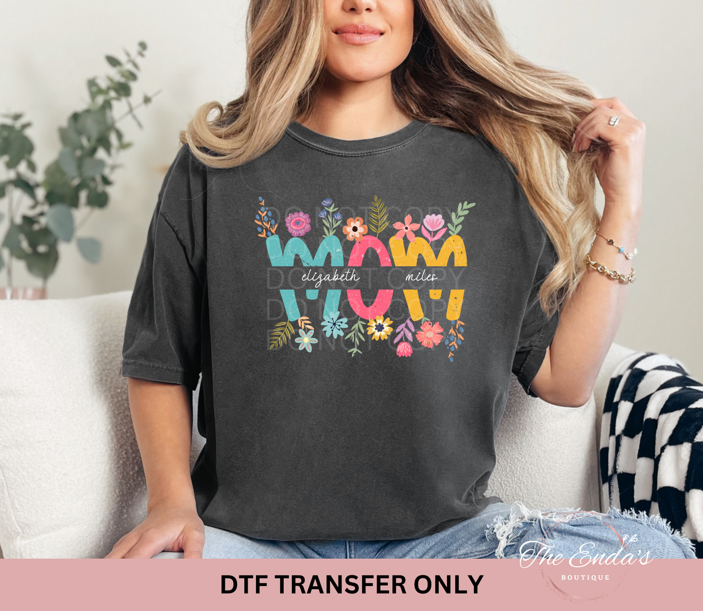 Personalized Floral DTF Transfer