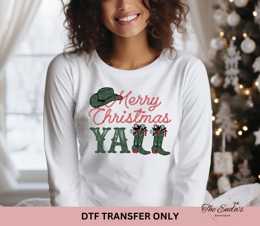 Merry Christmas Yall DTF Transfer