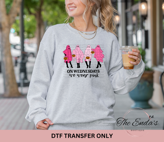 On Wednesdays We Wear Pink Ghost DTF Transfer