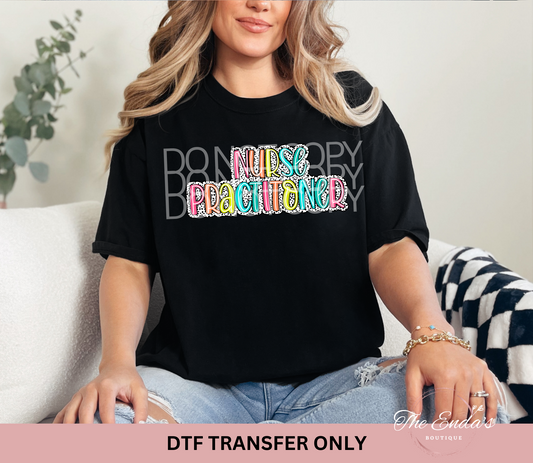 Nurse Practitoner Dalmatian Dots DTF Transfer