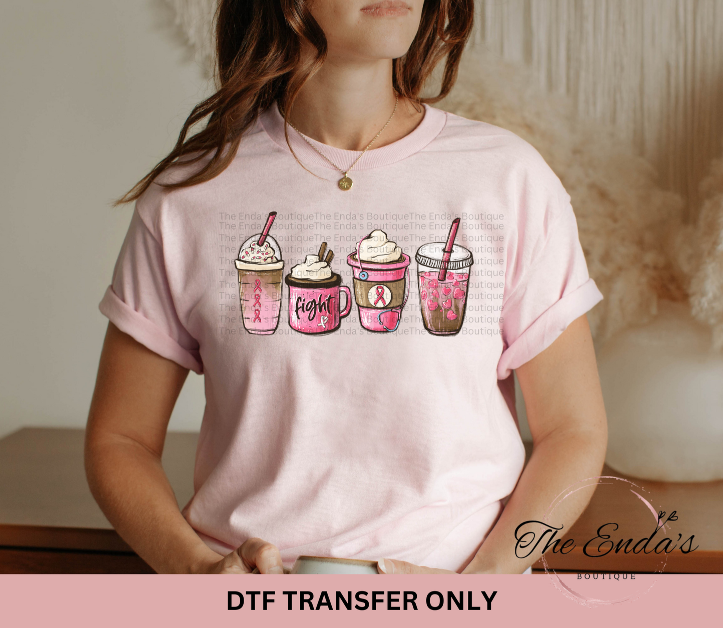 Breast Cancer Coffee Cups DTF Transfer