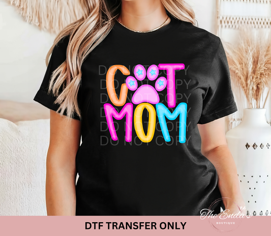 Bright Cat Mom DTF Transfer