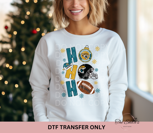 Ho Ho Ho Jacksonville Jaguars DTF Transfer