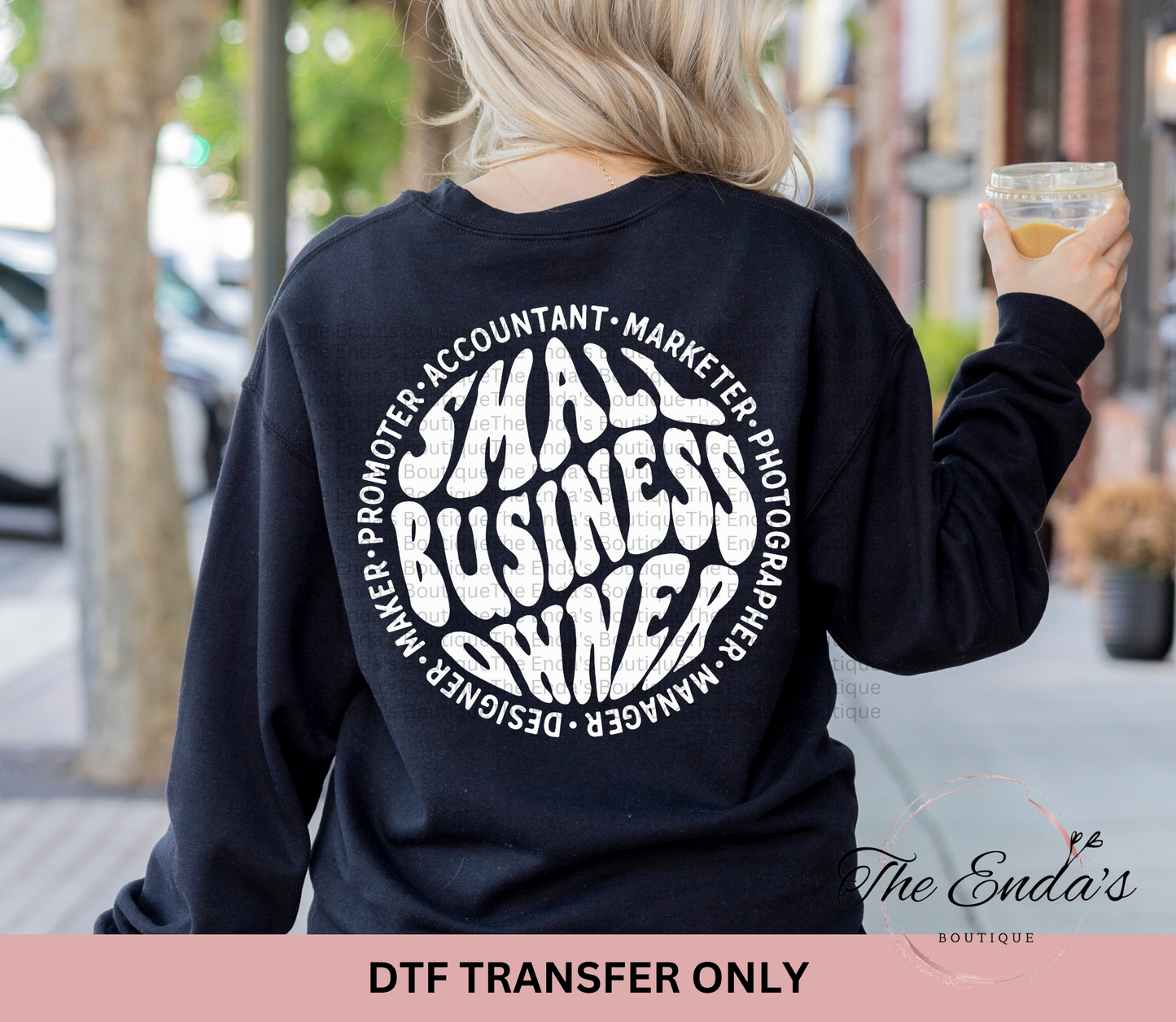 Round Small Business Owner Words **COMES IN THREE DIFFERENT COLORS** DTF Transfer