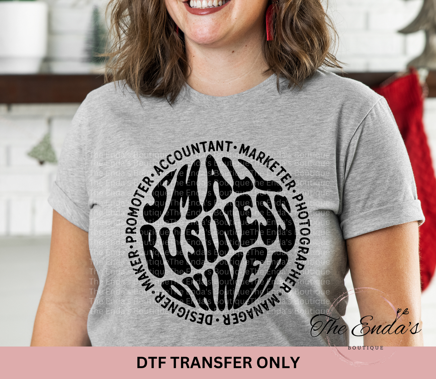 Round Small Business Owner Words **COMES IN THREE DIFFERENT COLORS** DTF Transfer